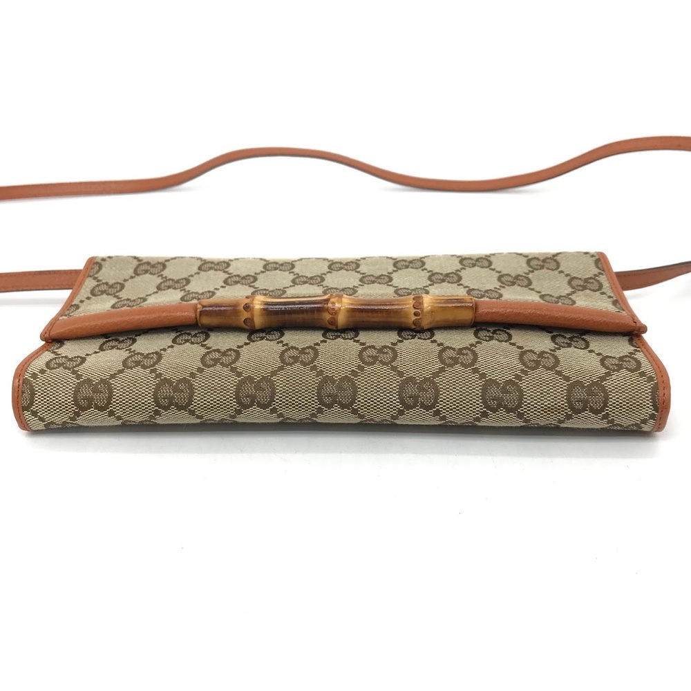 GUCCI GG Canvas Bamboo Shoulder Bag Beige - Picture 5 of 11